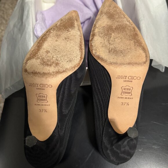 Auria 70 | Black Soft Spazzolato Pumps with Velvet and  2005 Jimmy Choo Embasy 37.5 Black Silk Moiré